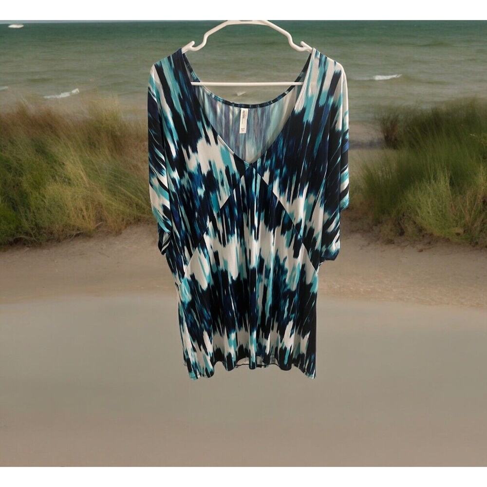 SWIM By Cacique Swim Beach Cover up Size‎ 18/20 blue aqua white